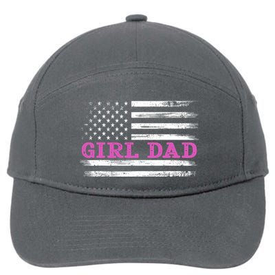 Girl Dad Usa Vintage Flag Cute Fathers Day Gift 7-Panel Snapback Hat