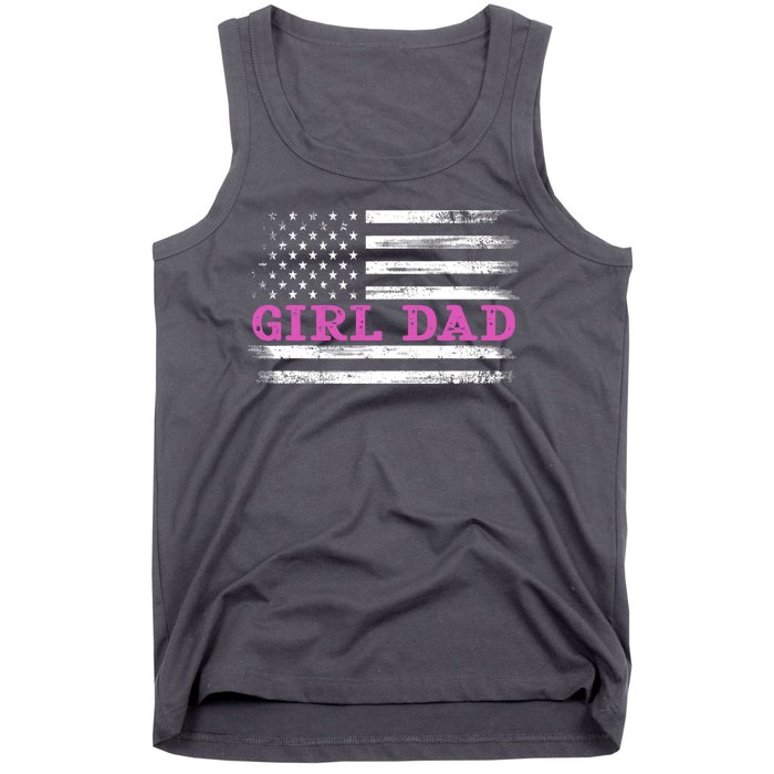 Girl Dad Usa Vintage Flag Cute Fathers Day Gift Tank Top