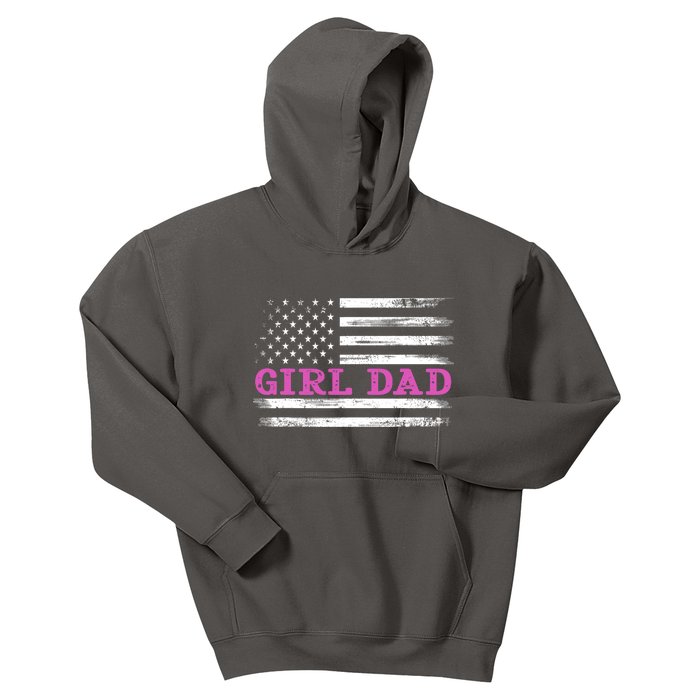 Girl Dad Usa Vintage Flag Cute Fathers Day Gift Kids Hoodie