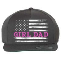 Girl Dad Usa Vintage Flag Cute Fathers Day Gift Wool Snapback Cap