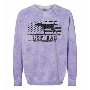 Gsp Dad Usa American Flag German Shorthaired Pointer Dog Colorblast Crewneck Sweatshirt