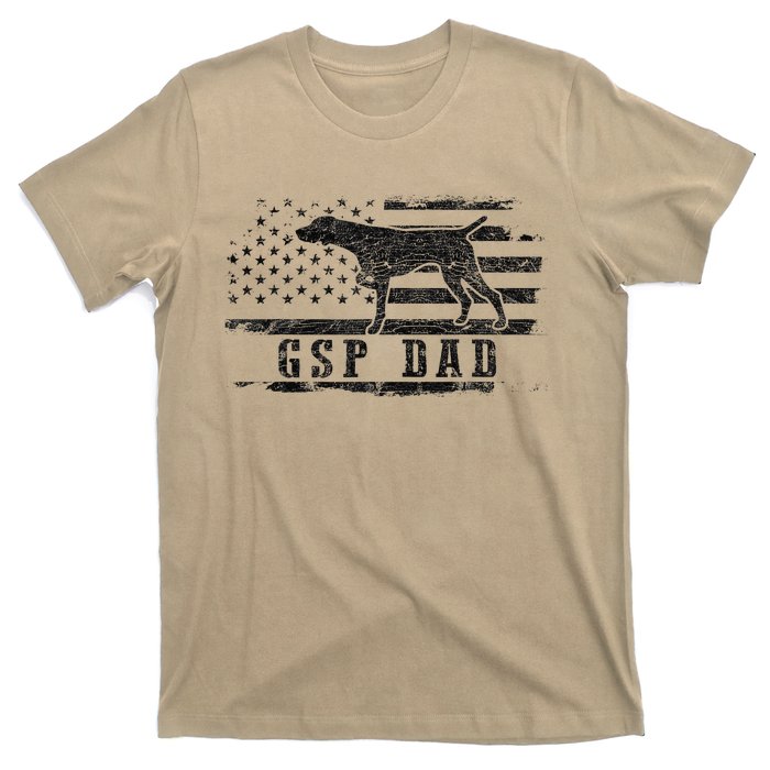 Gsp Dad Usa American Flag German Shorthaired Pointer Dog T-Shirt