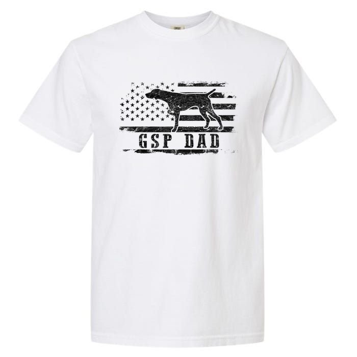 GSP Dad USA American Flag German Shorthaired Pointer Dog Garment-Dyed Heavyweight T-Shirt