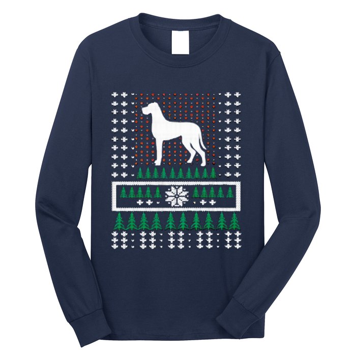 Great Dane Ugly Christmas Long Sleeve Shirt