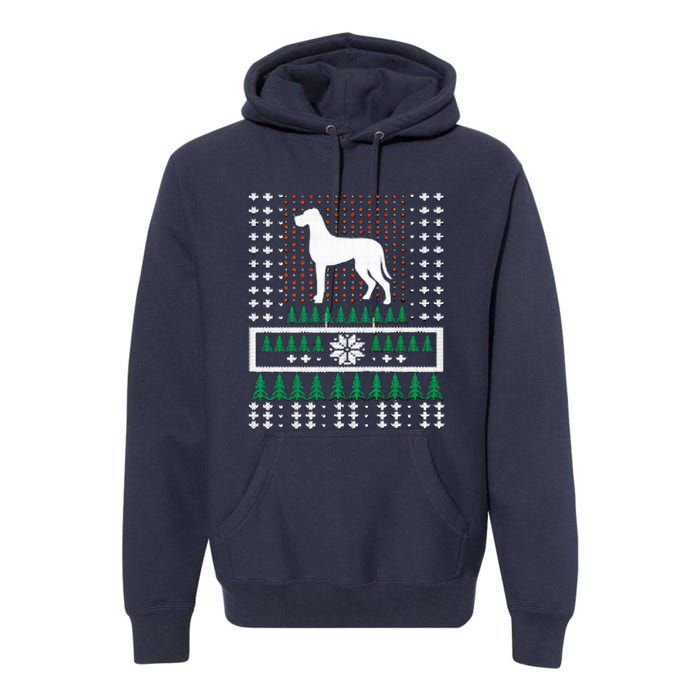 Great Dane Ugly Christmas Premium Hoodie