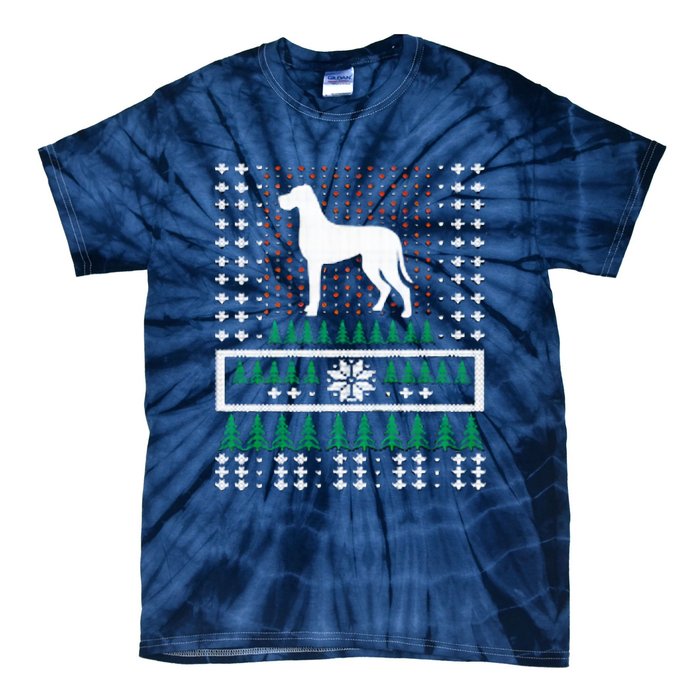 Great Dane Ugly Christmas Tie-Dye T-Shirt