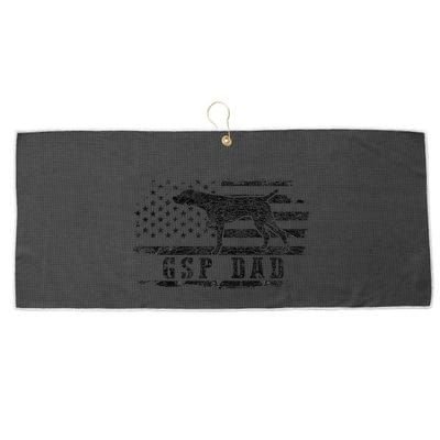 Gsp Dad Usa American Flag German Shorthaired Pointer Dog Large Microfiber Waffle Golf Towel