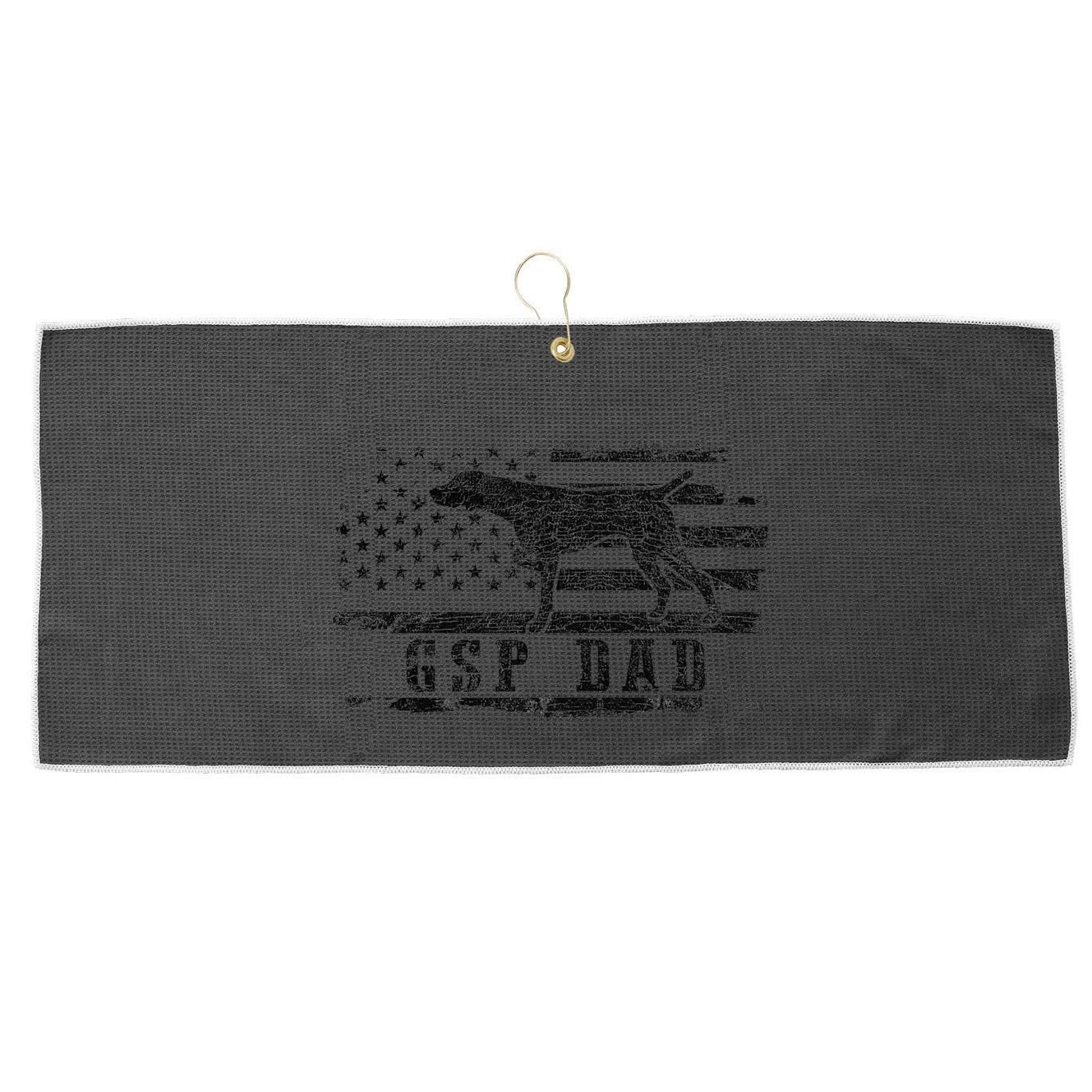 Gsp Dad Usa American Flag German Shorthaired Pointer Dog Large Microfiber Waffle Golf Towel