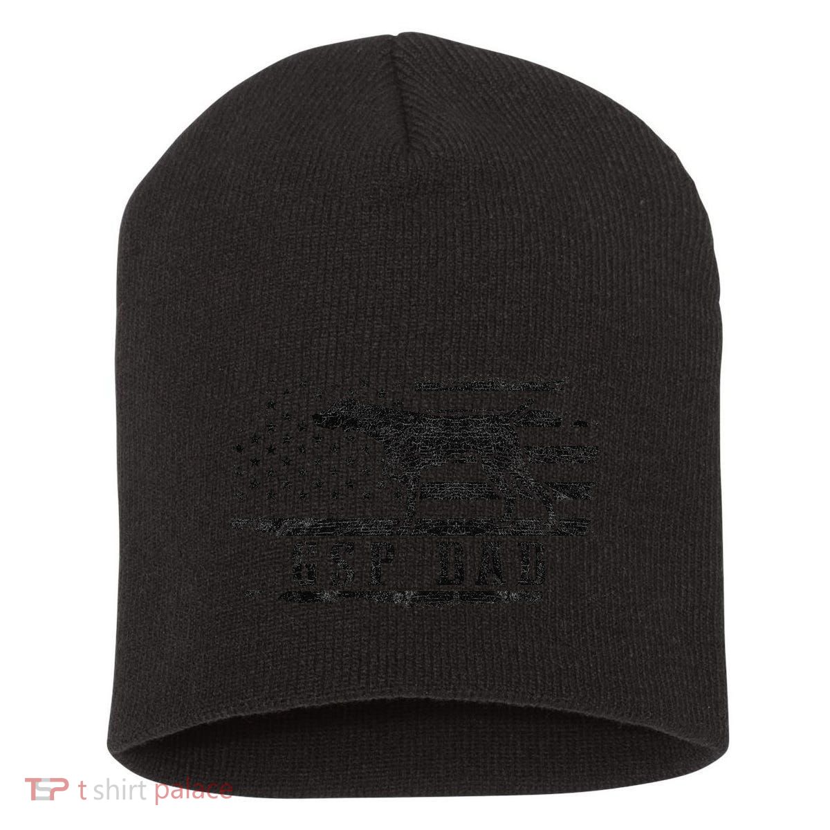 Gsp Dad Usa American Flag German Shorthaired Pointer Dog Short Acrylic Beanie
