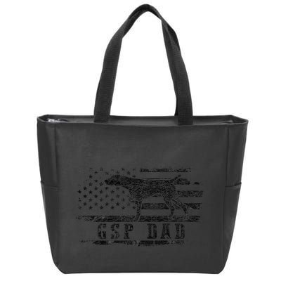 Gsp Dad Usa American Flag German Shorthaired Pointer Dog Zip Tote Bag