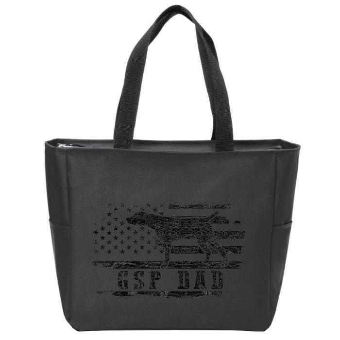 Gsp Dad Usa American Flag German Shorthaired Pointer Dog Zip Tote Bag