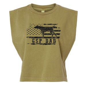 Gsp Dad Usa American Flag German Shorthaired Pointer Dog Garment-Dyed Women's Muscle Tee