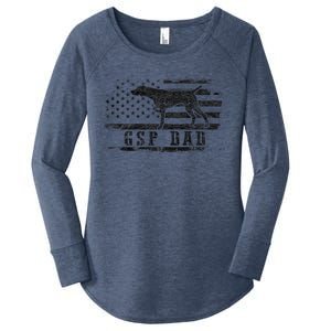 Gsp Dad Usa American Flag German Shorthaired Pointer Dog Women's Perfect Tri Tunic Long Sleeve Shirt