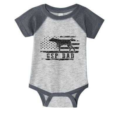 Gsp Dad Usa American Flag German Shorthaired Pointer Dog Infant Baby Jersey Bodysuit