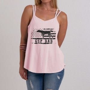 Gsp Dad Usa American Flag German Shorthaired Pointer Dog Women's Strappy Tank