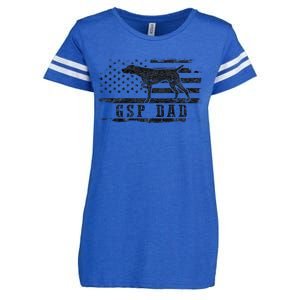 Gsp Dad Usa American Flag German Shorthaired Pointer Dog Enza Ladies Jersey Football T-Shirt