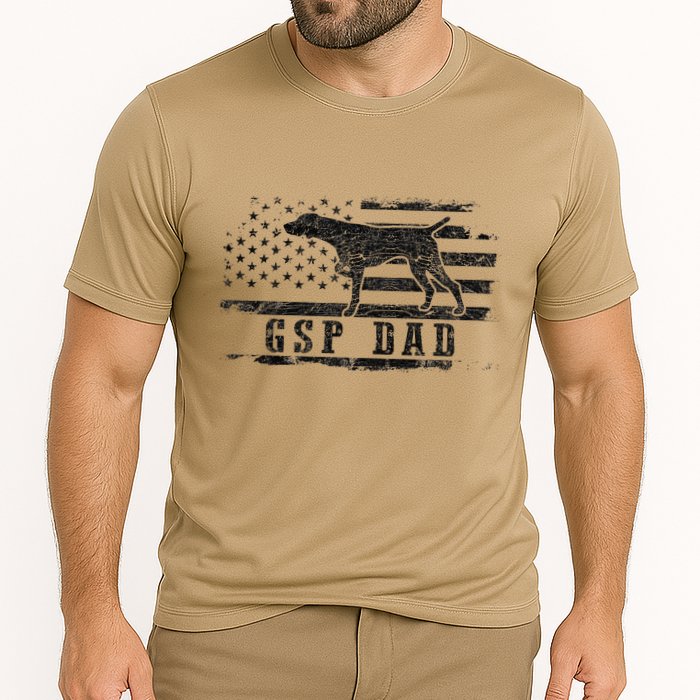 Gsp Dad Usa American Flag German Shorthaired Pointer Dog Performance Shirt