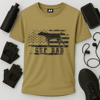 Gsp Dad Usa American Flag German Shorthaired Pointer Dog Performance Shirt