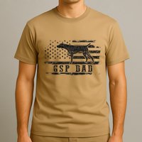 Gsp Dad Usa American Flag German Shorthaired Pointer Dog T-Shirt