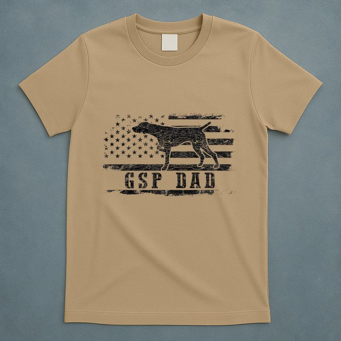 Gsp Dad Usa American Flag German Shorthaired Pointer Dog T-Shirt