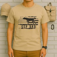 Gsp Dad Usa American Flag German Shorthaired Pointer Dog T-Shirt