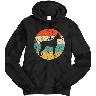 Great Dane Vintage Retro Great Dane Dog Tie Dye Hoodie