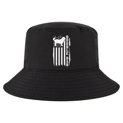 Goldendoodle Dad Vintage American Flag Patriotic Doodle Dog Cool Comfort Performance Bucket Hat