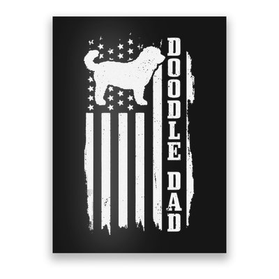 Goldendoodle Dad Vintage American Flag Patriotic Doodle Dog Poster