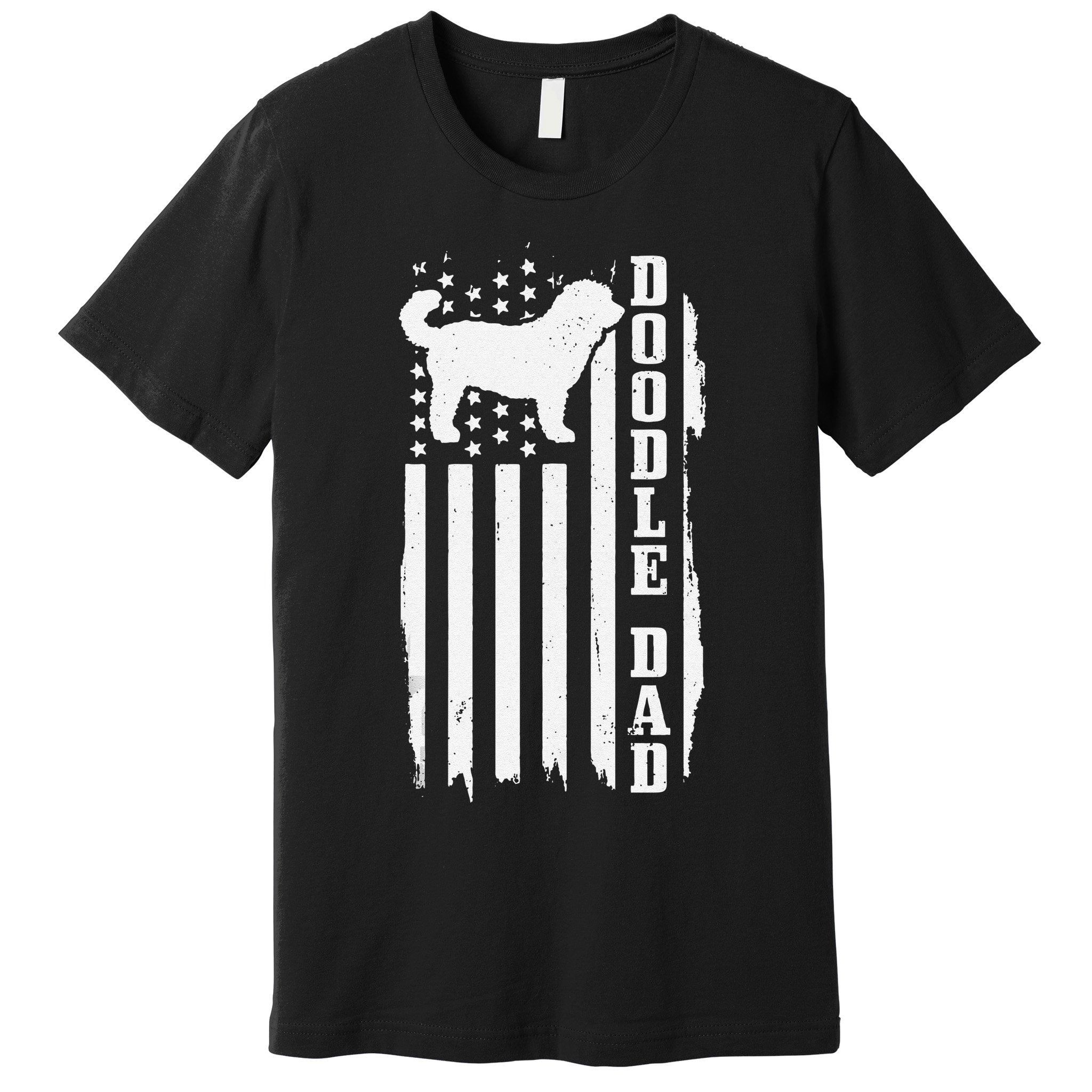 Goldendoodle Dad Vintage American Flag Patriotic Doodle Dog Premium T-Shirt
