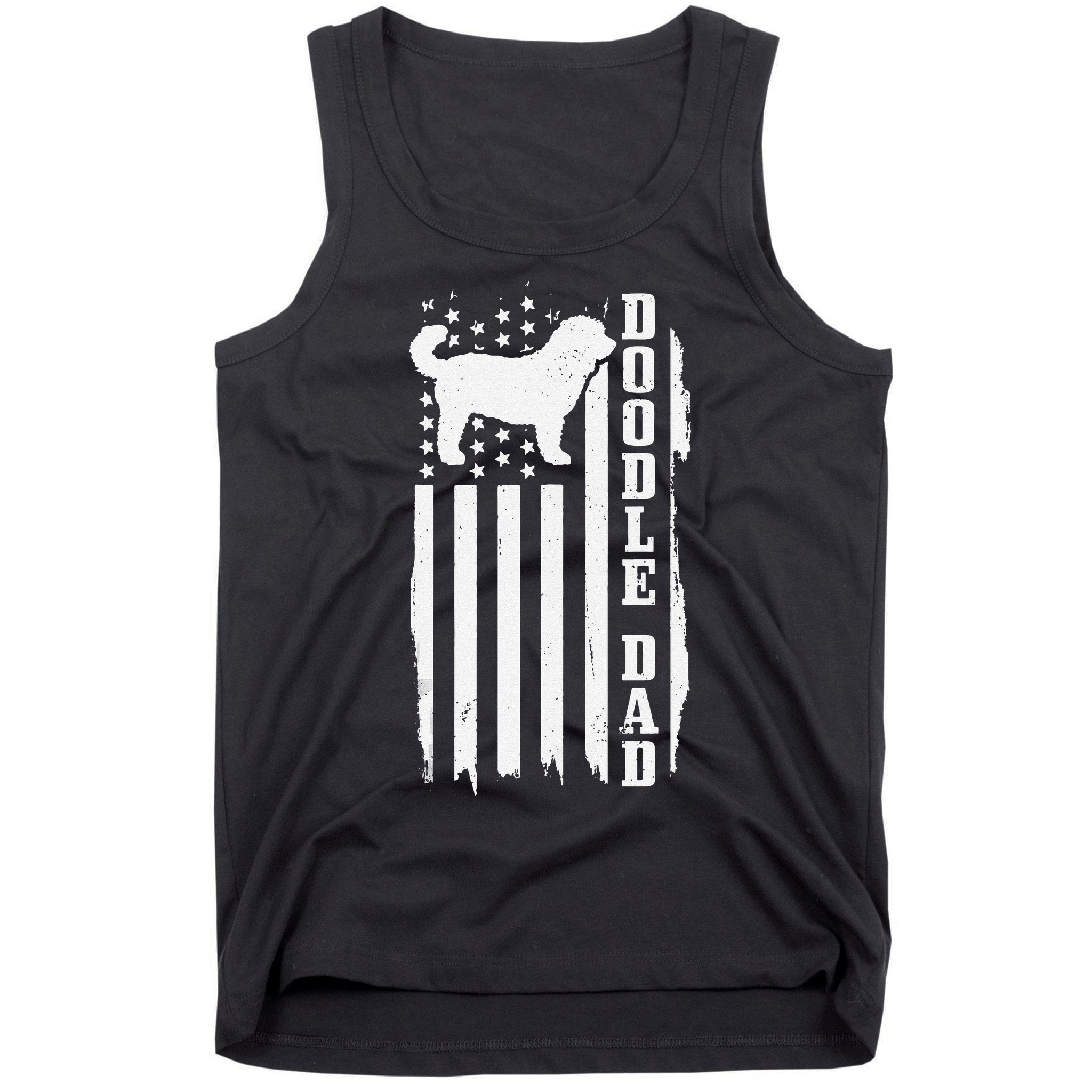 Goldendoodle Dad Vintage American Flag Patriotic Doodle Dog Tank Top