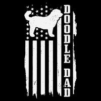 Goldendoodle Dad Vintage American Flag Patriotic Doodle Dog Kids Hoodie