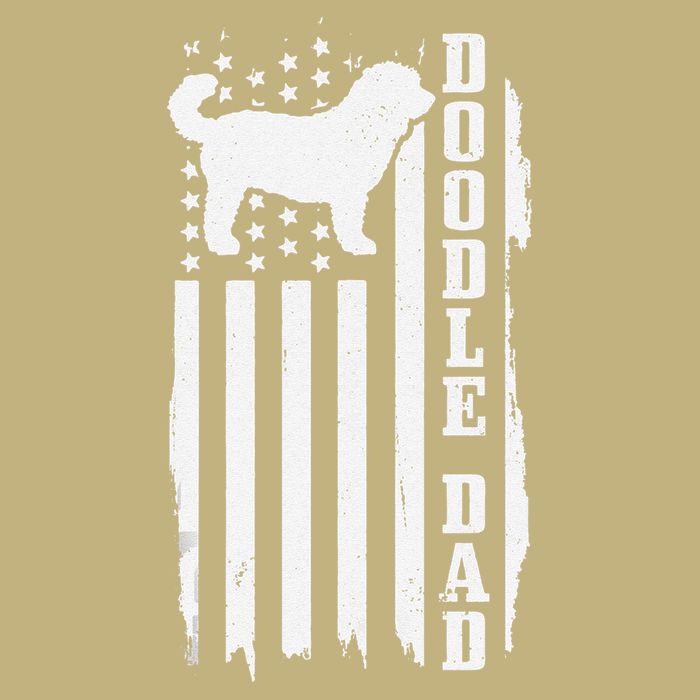 Goldendoodle Dad Vintage American Flag Patriotic Doodle Dog T-Shirt