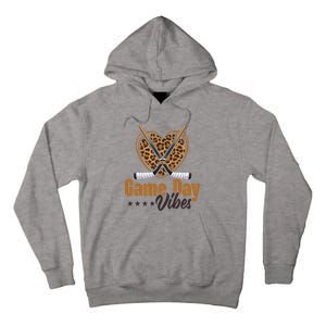 Game Day Vibes Mom Bleached Leopard Heart Hockey Cute Gift Tall Hoodie