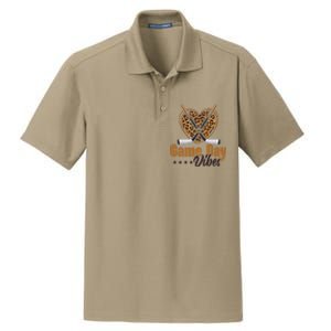 Game Day Vibes Mom Bleached Leopard Heart Hockey Cute Gift Dry Zone Grid Polo