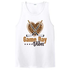 Game Day Vibes Mom Bleached Leopard Heart Hockey Cute Gift PosiCharge Competitor Tank