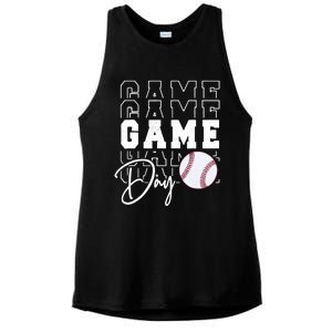 Game Day Vibes Baseball Girl Mom Baseball Life Ladies PosiCharge Tri-Blend Wicking Tank