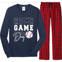 Game Day Vibes Baseball Girl Mom Baseball Life Long Sleeve Pajama Set