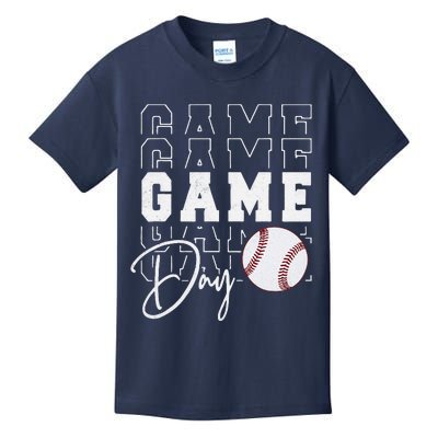 Game Day Vibes Baseball Girl Mom Baseball Life Kids T-Shirt