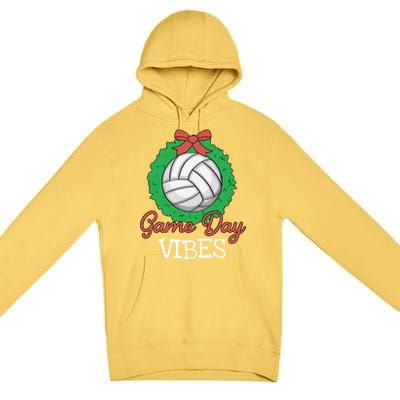 Game Day Vibes Christmas Cool Xgiftmas Pajama Volleyball Player Funny Gift Premium Pullover Hoodie