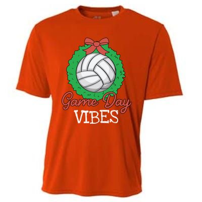 Game Day Vibes Christmas Cool Xgiftmas Pajama Volleyball Player Funny Gift Cooling Performance Crew T-Shirt