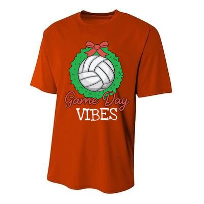 Game Day Vibes Christmas Cool Xgiftmas Pajama Volleyball Player Funny Gift Performance Sprint T-Shirt