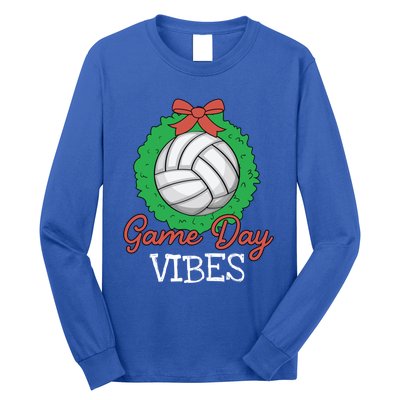 Game Day Vibes Christmas Cool Xgiftmas Pajama Volleyball Player Funny Gift Long Sleeve Shirt