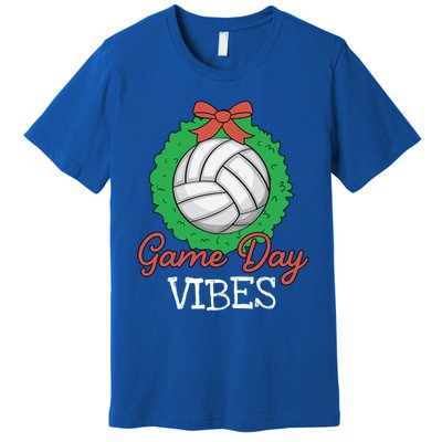 Game Day Vibes Christmas Cool Xgiftmas Pajama Volleyball Player Funny Gift Premium T-Shirt