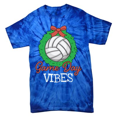 Game Day Vibes Christmas Cool Xgiftmas Pajama Volleyball Player Funny Gift Tie-Dye T-Shirt