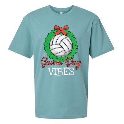 Game Day Vibes Christmas Cool Xgiftmas Pajama Volleyball Player Funny Gift Sueded Cloud Jersey T-Shirt