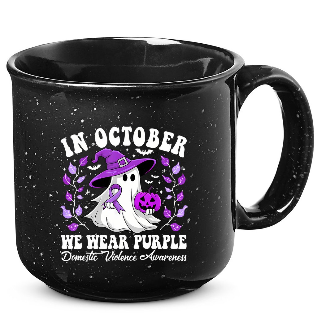 Groovy Domestic Violence Awareness Women Support Squad 15oz Campfire Ceramic Mug