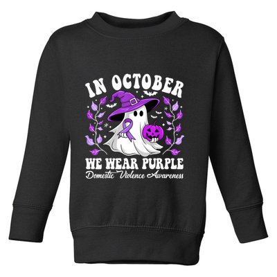 Groovy Domestic Violence Awareness Women Support Squad Toddler Sweatshirt