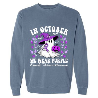 Groovy Domestic Violence Awareness Women Support Squad Garment-Dyed Sweatshirt