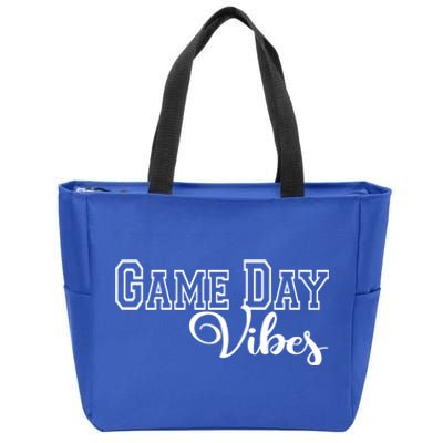 Game Day Vibes Baseball Basketball Soccer Sports Mom Gameday Gift Zip Tote Bag