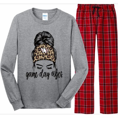 Game Day Vibes Baseball Game Day Gift Long Sleeve Pajama Set